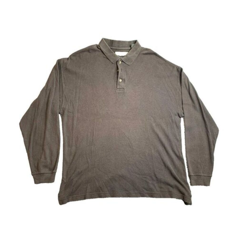 Natural Life Shirt Adult 2XL XXL Brown Rayon Blend Collared Casual Golf Polo Men